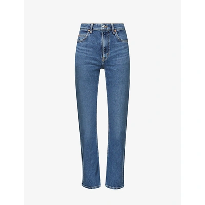 Shop Re/done Womens Worn In Saf 70s Straight-leg High-rise Stretch-denim Jeans 27