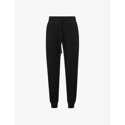 Shop The Range Womens Jet Black Relaxed Fit Tapered-leg Mid-rise Stretch-cotton Jogging Bottoms M