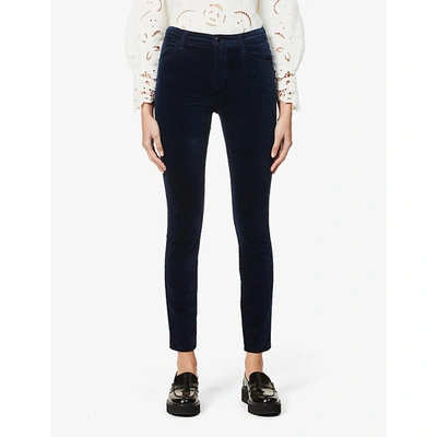Shop J Brand Womens Night Out Velvet Maria Skinny High-rise Stretch-velvet Jeans 24