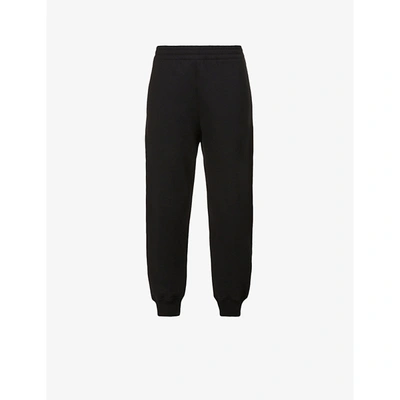 Shop Alexander Mcqueen Womens Black Camac Mid-rise Cotton-jersey Jogging Bottoms 8