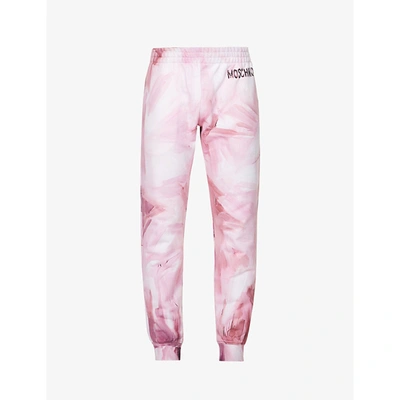 Shop Moschino Mens Fantasy Print Pink Finger Paint-print Cotton-jersey Jogging Bottoms 30