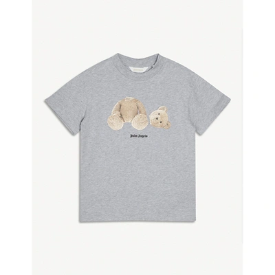 Shop Palm Angels Boys Grey Kids Bear-print Short-sleeve Cotton T-shirt 4-10 Years 8 Years