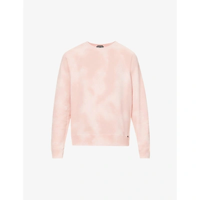 Shop Tom Ford Mens Sky Pink Tie-dye Crewneck Sweatshirt 38