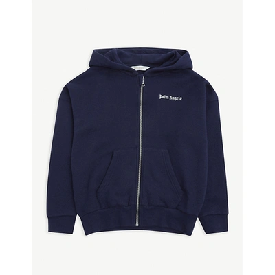 Shop Palm Angels Boys Navy Kids Logo-print Cotton Hoody 4-12 Years 6 Years