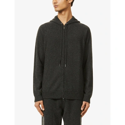 Shop Derek Rose Finley Raglan-sleeved Cashmere Hoody In Charcol