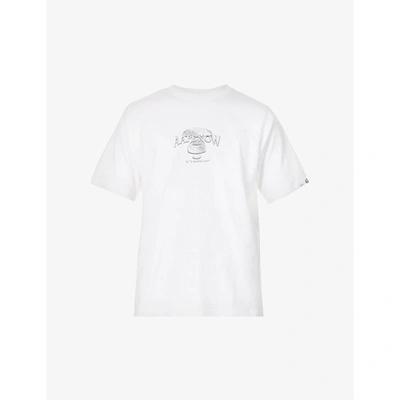Shop Aape Hip Hop Camo Graphic-print Cotton-jersey T-shirt In White