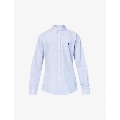 Polo Ralph Lauren Cotton-poplin Shirt In Blue Wht Stripe