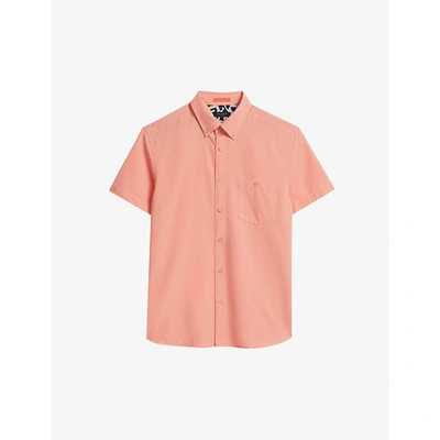 Shop Ted Baker Mens Coral Kostume Slim-fit Woven Shirt 40