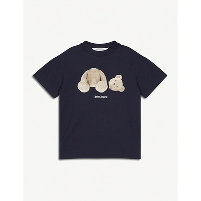 Shop Palm Angels Boys Navy Kids Bear-print Cotton T-shirt 4-10 Years 10 Years