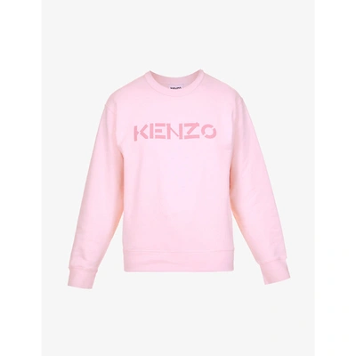 Shop Kenzo Womens Faded Pink Classic Logo-print Cotton-jersey Sweatshirt Xl
