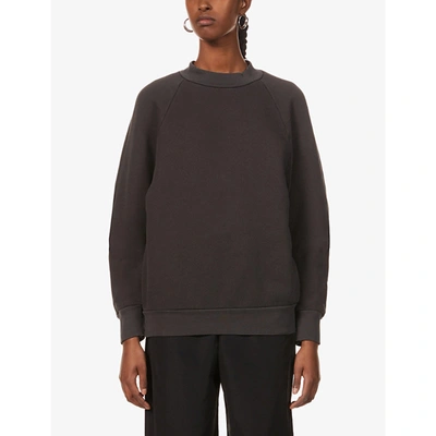 Shop Les Tien Womens Vintage Black High-neck Cotton-jersey Sweatshirt Xs