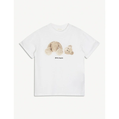 Shop Palm Angels Boys White Kids Bear-print Cotton T-shirt 4-10 Years 6 Years