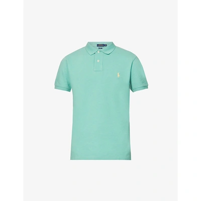 Shop Polo Ralph Lauren Mens Haven Green Logo-embroidered Slim-fit Cotton Polo Shirt Xxl