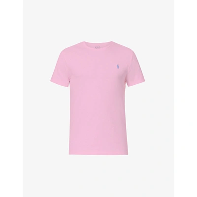 Shop Polo Ralph Lauren Logo-embroidered Cotton-jersey T-shirt In Carmel Pink