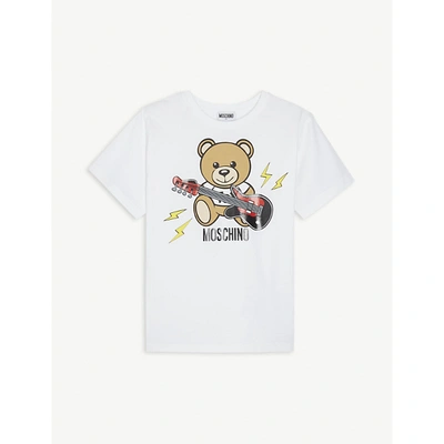 Shop Moschino Boys Optic White Kids Toy Bear Graphic-print Cotton-blend T-shirt 4-14 Years 8 Years