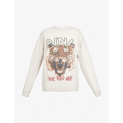 Shop Anine Bing Women's Grey Tiger Graphic-print Organic Cotton Sweatshirt