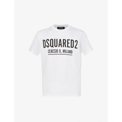 Shop Dsquared2 Mens White Ceresio 9 Logo Cotton-jersey T-shirt Xl