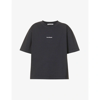 Shop Acne Studios Edie Logo-print Cotton-jersey T-shirt In Black