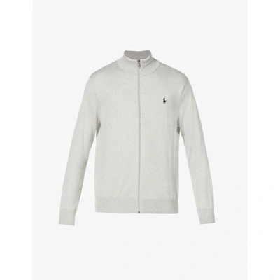 Shop Polo Ralph Lauren Logo-embroidered Cotton-knit Sweatshirt In Andover Heather