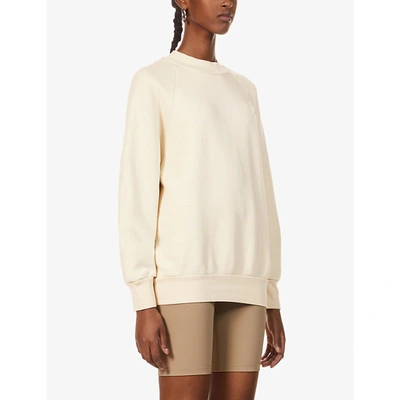 Shop Les Tien Womens Ivory High-neck Cotton-jersey Sweatshirt Xs