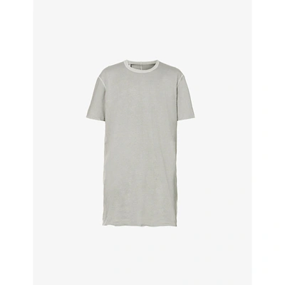Shop Boris Bidjan Saberi Mens Light Grey Longline Cotton-jersey T-shirt M