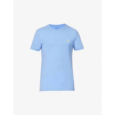 Shop Polo Ralph Lauren Mens Cabana Blue Logo-embroidered Cotton-jersey T-shirt M