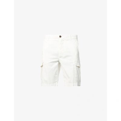 Shop Eleventy Mens White Regular-fit Stretch-cotton Shorts Xxl