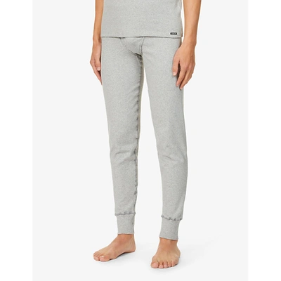 Shop Tom Ford Slim Branded-waistband Stretch-cotton Leggings In Grey