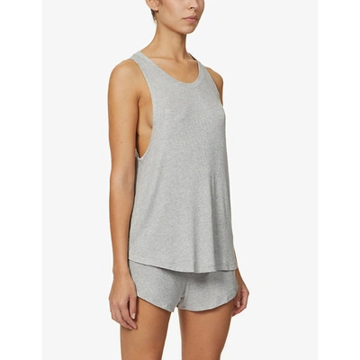 Shop Eberjey Womens Heather Grey Elon Stretch-woven Pyjama Vest Top
