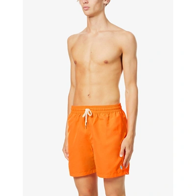 Shop Polo Ralph Lauren Mens Orange Traveller Swim Shorts S