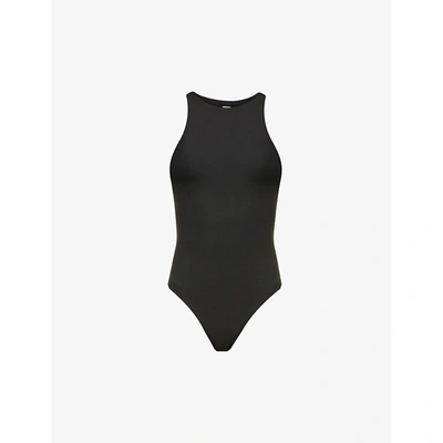 Shop Skims Fits Everybody High-neck Stretch-woven Body In Onyx