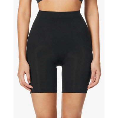 Shop Skims Ladies Black Matte Kim Kardashian West Sculpt Short Mid Thigh, Size: Xxxxl/xxxxxl In Onyx