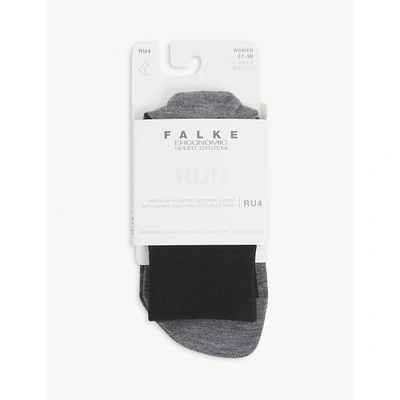 Shop Falke Ru4 Run Cotton-blend Socks In Black Mix