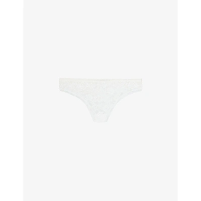 Shop Aubade Women's Opale Toujours Mid-rise Stretch-lace Tanga Briefs