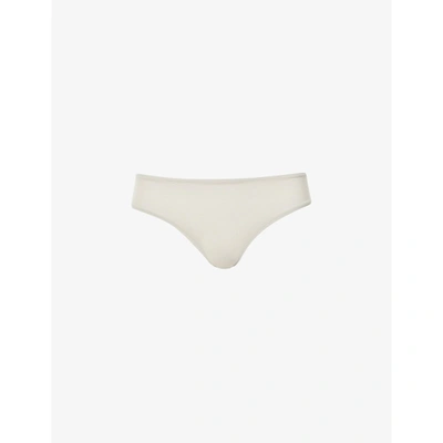 Shop Skims Fits Everybody Cheeky Stretch-jersey Briefs In Talc