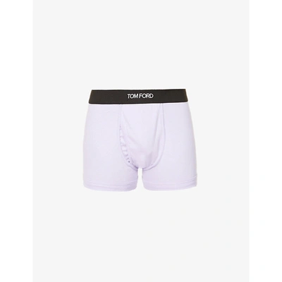 Shop Tom Ford Mens Lilac Brand-waistband Slim-fit Stretch-cotton Boxer Briefs Xl