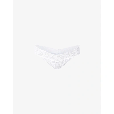 Shop Hanky Panky Signature Original-rise Stretch-jersey Thong In White