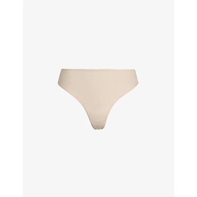 Shop Skims Fits Everybody Stretch-woven Thong In Sand