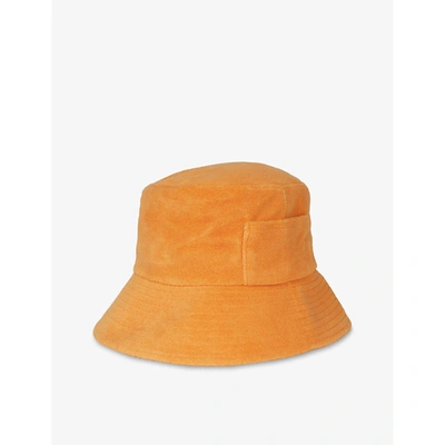 Shop Lack Of Color Womens Tangerine Wave Cotton-terry Bucket Hat M/l