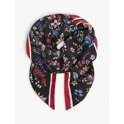 Shop Erdem Womens Black / Multi Hogarth Floral-print Silk Scarf