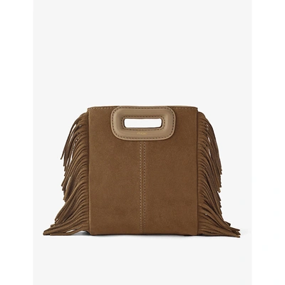 Maje Camel Mini M Tassel-trimmed Suede Shoulder Bag 1 Size | ModeSens