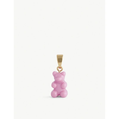 Shop Crystal Haze Womens Candy Pink Nostalgia Bear-shaped 18ct Yellow Gold-plated Brass, Resin And Zirconia Charm