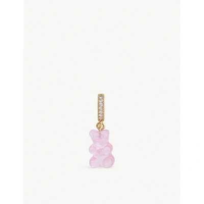 Shop Crystal Haze Womens Bubblegum Pink Nostalgia Bear-shaped 18ct Yellow Gold-plated Brass, Resin And Zirconia Charm