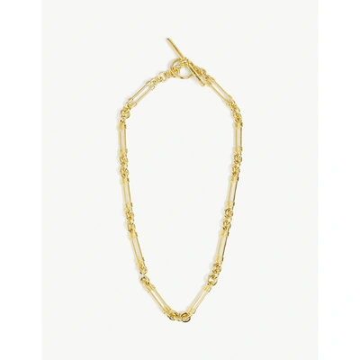 Shop Saint Laurent T-bar Gold-tone Brass Chain Necklace
