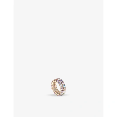 Shop Bucherer Fine Jewellery Pastello 18ct Rose-gold And 9.82ct Round-cut Sapphire Ring In Rose Gold