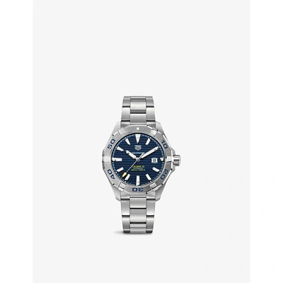 Shop Tag Heuer Mens Silver Way2012. Ba0927 Aquaracer Stainless Steel Automatic Watch