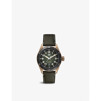Shop Tag Heuer Men's Khaki Wbe5190.fc8268 Autavia Titanium And Leather Automatic Watch