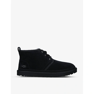 Shop Ugg Men's Black Neumel Logo-debossed Suede Chukka Boots