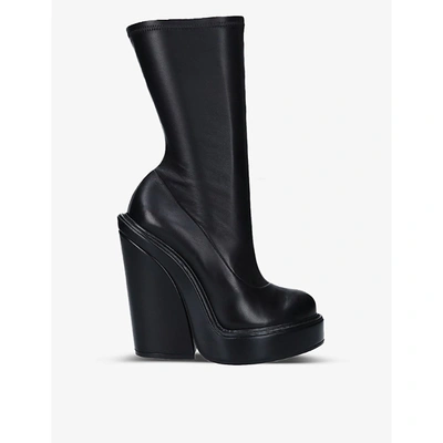 Shop Givenchy Womens Black Platform Leather Ankle Boots 4