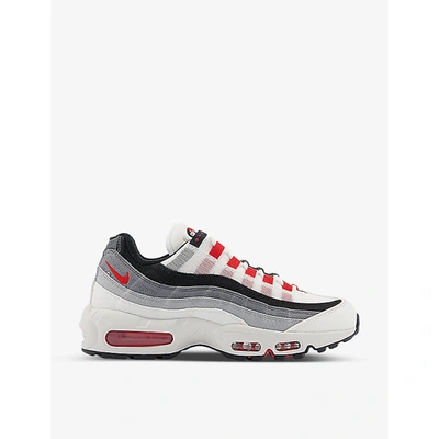 Shop Nike Air Max 95 Qs Plum Blossom Mesh And Suede Trainers In Summit White Chile Red O
